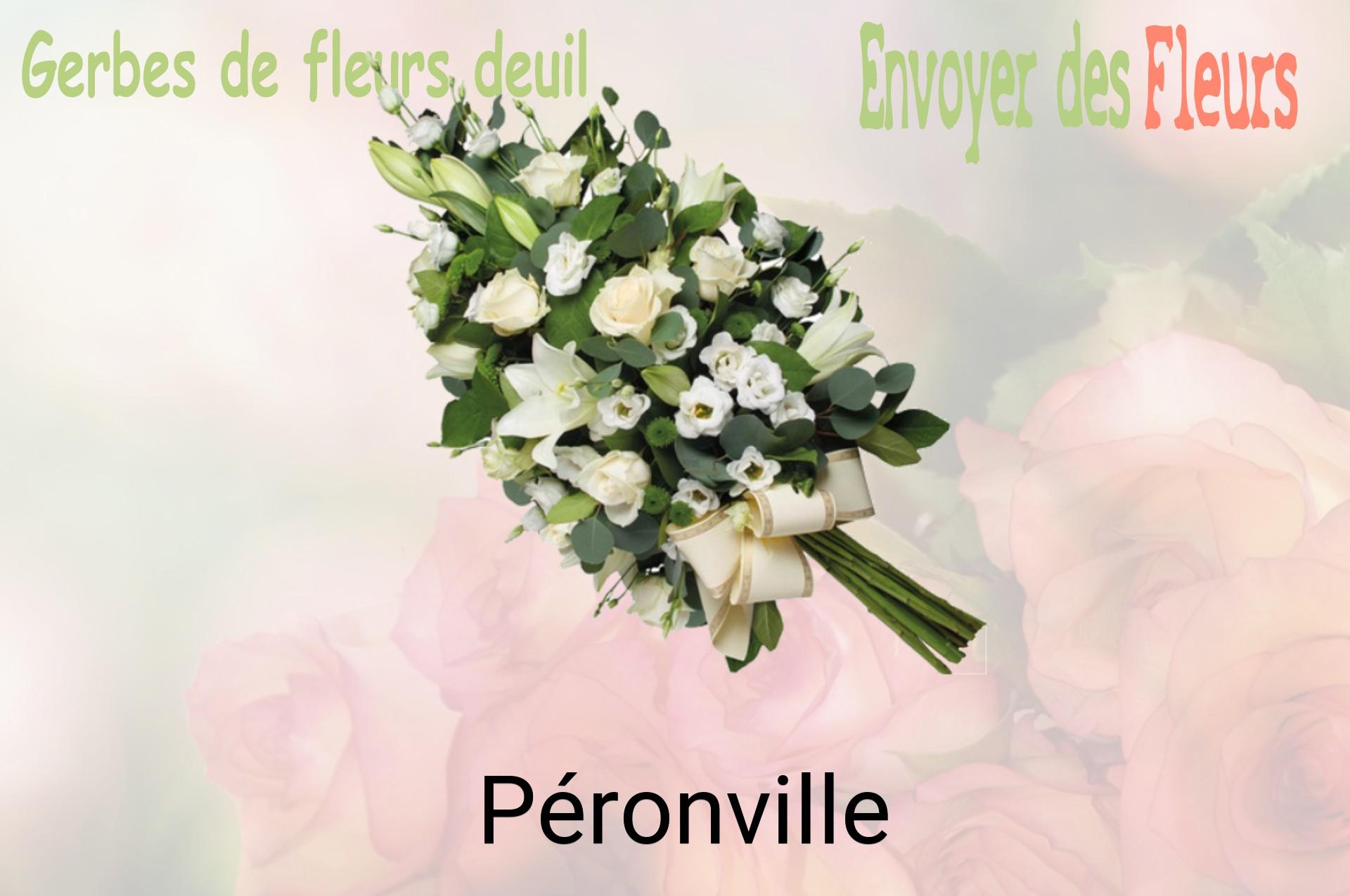 Gerbe de fleurs de deuil livrée à Péronville